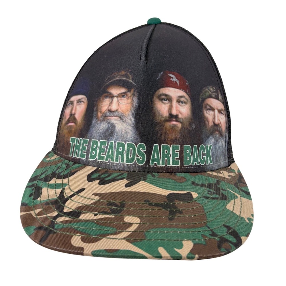 Duck Dynasty The Beards Are Back Trucker Hat Camo Snapback‎ Mesh Cap Black Green